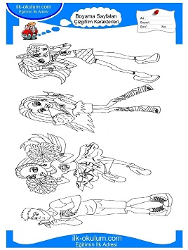 Çocuklar İçin Monster High Boyama Sayfaları 